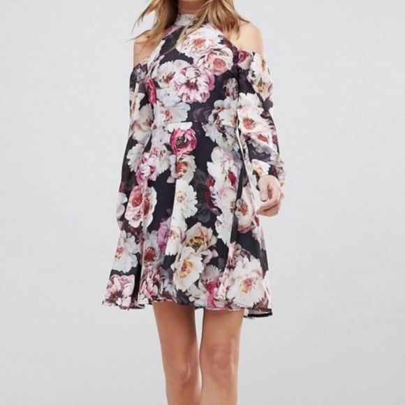 JESSICA WRIGHT | by SisterGlam VIOLET MULTICOLOUR FLORAL DRESS w/ Cold S… - Picture 3 of 16
